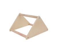 WEKAMOS Natural Wood Parrot Standing Rack Triangular Stable Bird Perch Shelf Smooth Polished Surface Indoor Cage Accessory for Parakeets Cockatiels Conures