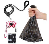 WEKAMOS Nylon Dog Leash with Buckle Portable Poop Bag Dispenser Comfortable One-hand Control Pet Traction Rope Outdoor Supplies for Walking and Training