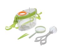 WEKAMOS Outdoor Insect Catcher Kit with Magnifying Observation Box Bug Catching Net Tweezers Teasing Stick and Feeding Pad Educational Exploration Tool for Boys and Nature Study and