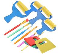 WEKAMOS Paint Brush with Scraping Brushes for Early Learning Drawing Pattern Making Color Blending Non Toxic Art Tools
