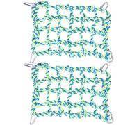 WEKAMOS Parrot Climbing Net Rope Bite-resistant Pet Hanging Net 2 Pcs in Green Keeps Parrot's Beaks Trimmed, for Climb and Play Activities for Bird Cage