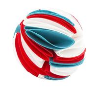 WEKAMOS Pet Chew for Dogs Felt Slow Feeder with Grooves for Treat Dispensing and Teeth Grinding Interactive Molar to Reduce Boredom and Promote Healthy Eating Washable White Red Blue