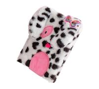 WEKAMOS Plush Dog Secret Diary Notebook for Cute Cartoon Plush Cover Journal for Students Daily Writing Pad for Plans and Thoughts Lovely Spotty Puppy Design
