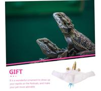 WEKAMOS Plush Reptile Hat Unicorn Shape Cozy Warm Pet Lizard Hat for Festival Party Cosplay Christmas Easy Wear Random Color