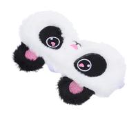 WEKAMOS Portable Plush Panda Sleep Mask for Adorable Cartoon Eye Cover with Elastic Band Comfortable Sleeping Blindfold for Travel and Nap Soft Light Blocking Eye Shade