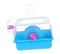 WEKAMOS Portable Transparent Hamster Cage with Leakproof Water Jug Durable Plastic Pet Nest for Small Pets Easy to Clean Comfortable Hideout for Hamsters and Guinea Pigs Blue