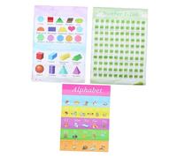 WEKAMOS Preschool Educational Poster Wall Chart with Alphabet Numbers Shapes Early Learning Practical English Stick Boys and Cognitive Development