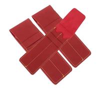 WEKAMOS Pu Leather Pen Sleeve 3pcs Set Vintage Matte Pen Pouch Dual Compartments Small Pocket Protector for Doctors and Nurses Wine Red for Daily Use