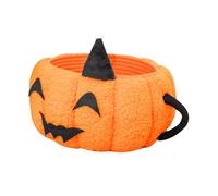 WEKAMOS Pumpkin-Shaped Basket Woven Cotton Rope Storage Organizer with Handles for Small Candy Holder Multipurpose Desktop Storage for Nursery and Halloween Use