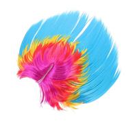 WEKAMOS Punk Rock Party Wig Blue Mohawk Masquerade Costume Fake Hair Unisex Fit Funny Cosplay Accessory for Halloween Dress Up Random Color
