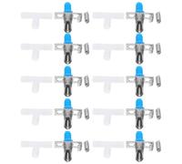 WEKAMOS Rabbit Water Dispenser 10pcs Set with White Three-way Connector, Double-spring Nozzle Drinking Waterer for Rabbit Cages, Pet Watering System for Small Animals