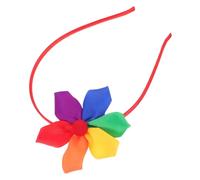 WEKAMOS Rainbow Flower Headband for Girls and Women, Single-layer Colorful Pride Hairband Embellished Rainbow Colors, Lgbt Pride Accessories for Parade and Daily Wear