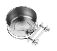 WEKAMOS Raised Stainless Steel Hanging Dog Bowl with Dual-screw Clamp Space-saving Wall-mounted Pet Feeder for Cats Birds Ferrets and Small Animals Stable Spill-resistant Food and Water