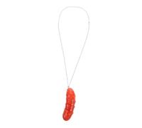 WEKAMOS Realistic Hot Dog Pendant Necklace Funny Food Decoration Fried Food Pendant Cool Disco Roast Sausage Chain for Couples Party Daily Wear