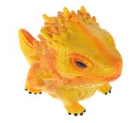 WEKAMOS Realistic Simulation Lizard Figurine Soft Yellow Reptile Model for Garden Decor Educational Science Prop Prank Use Miniature Animal Figure for Party and Plant Pot Decoration