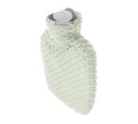 WEKAMOS Refillable Hot Water Bottle with Soft Faux Plush Cover Leakproof Warm Water Bag for Hand and Feet Cozy Heat Relief for Adults Cute Green Design for Home and Outdoor Use