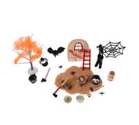 WEKAMOS Resin Halloween Mini Village Figures for Dollhouse Decor Spooky Miniature Accessories for Haunted Houses and Party Themes Charming Collectible for Seasonal Displays