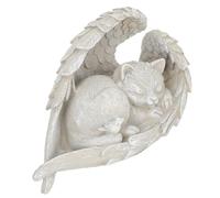 WEKAMOS Resin Pet Cat Memorial Stone Ornament Angel Statue for Garden Tribute Keepsake for Cat Lovers Compact Indoor Decorative Figurine