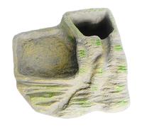 WEKAMOS Resin Turtle Basking Platform with Cave for Reptile Tank Decoration Multi-functional Floating Rockery Ornament for Turtle Resting and Hiding Natural Habitat Prop for Pet Terrariums