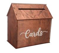 WEKAMOS Rustic Wood Wedding Card Box Large Envelope Holder for Weddings Bridal Showers Birthdays Storage Chest with Slot for Invitations and Money Elegant DIY Design for Various Events