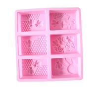 WEKAMOS Silicone Honeycomb Soap Mold Square DIY Handmade Soap Mold Ice Tray for Baking Pudding Cake High Temperature Resistant for Kitchen and Crafts Random Color
