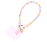 WEKAMOS Silicone Phone Wrist Strap with Lost Function Decorative Lanyard for Cell Phones and Keys Blue Pink Gradient Bear Design and Easy to Install Christmas and Birthdays