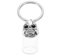 WEKAMOS Skull Metal Key Chain Pendant Glass Urn Container for Pet Ashes Key Ring Unique Bag Hanging Ornament Keychain Cute for Skull Jewellery Lovers