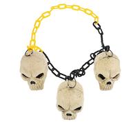 WEKAMOS Skull Pendant Necklace Creepy Neck Jewelry Plastic 3 Skull Pendants Chain Length 1m Easy to Put and Take off Halloween Theme Retro Chic Halloween Costumes