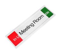 WEKAMOS Sliding Privacy Door Indicator Sign for Office Meeting Rooms Acrylic Occupied Vacant Status Display with Red Green Slider for Business Door Use