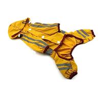 WEKAMOS Small Dog Raincoat PVC Rain Hoodie Reflective Pet Slicker for Puppies and Small Breeds Pomeranian Yellow Lightweight Comfortable