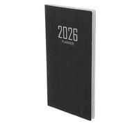 WEKAMOS Small Pocket Planner with Faux Leather Cover Thick Paper Daily and Monthly Agenda Notebook for Work Travel Stitched Binding Design Business Notepad