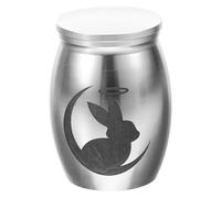 WEKAMOS Small Stainless Steel Rabbit Urn for Ashes with Lid Mini Pet Memorial Keepsake for Dog and Cat Ashes Strong and Sealed Cremation Box for Preserving Precious Memories
