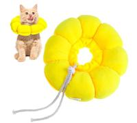 WEKAMOS Soft Cat Donut Collar with Cute Sunflower Design Lightweight Plush Cone Alternative for Kitten Post Surgery to Stop Licking Wear Resistant Comfortable Cat Cone Collar for Pet
