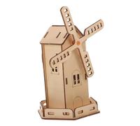 WEKAMOS Solar Powered Wooden Windmill DIY Kit for Science Experiment Educational Stem Solar Home for Boys and Easy Assemble Stem Project for Parent Interaction and Independent Thinking
