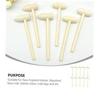 WEKAMOS Solid Wood Mini Hammers for DIY Craft and Seafood Shell Cracking Natural Hardwood Hammer for Lobster Crab and Creative Handwork Activities
