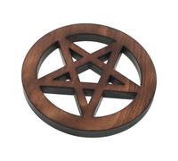 WEKAMOS Solid Wood Pentagram Altar Tray for Wiccan Rituals Metaphysical Wall Art and Desktop Ornament Light Brown Wooden Tile for Pagan Ceremonies and Spiritual Practices Unique Indoor