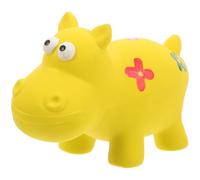 WEKAMOS Squeaky Hippo Dog for Medium Dogs, Sturdy Yellow Chew for Puppies, Interactive Pet for Teeth Cleaning and Biting Fun