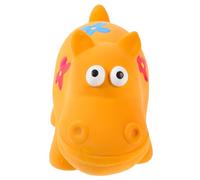 WEKAMOS Squeaky Hippo Dog for Small Dogs, Sturdy Orange Latex Chew, Interactive Animal Shape Pet for Puppy Play and Teething