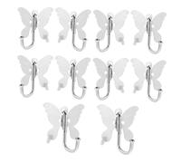 WEKAMOS Stainless Steel Butterfly Wall Storage Hooks Coat Hangers for Bathroom Kitchen Hallway Home Decor Lightweight Stylish Towel and Key Holders