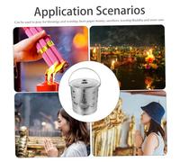 WEKAMOS Stainless Steel Money Incinerator Bucket with Vent Heat-resistant Burning Bucket for Paper Leaves and Garbage Compact Outdoor Fire Bin for Home Garden Temple Use