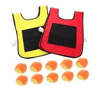 WEKAMOS Sticky Ball Vest with Soft Sponge Balls for Group Play Motor Skill Development Material Red and Yellow Vests Included Random Color