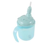 WEKAMOS Straw Cup with Lid and Handle for Elderly Convalescent Patients Lightweight Drinking Mug for Liquid Diet Spill-Resistant Hospital Feeding Cup with Cover for Disabled and Bedridden