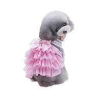 WEKAMOS Sweet Puppy Dog Tutu Dress for Pets Charming Lace Bowknot Design Cozy Outfit for Dogs and Cats for Special Occasions and Outdoor Activities Pink S