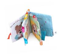 WEKAMOS Tear-resistant Washable Fabric Book for Boy Girl Soft Educational Cloth Plaything with Built Call Puppy Goodnight Puzzle Early Learning for Boy Girl