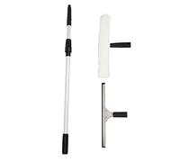 WEKAMOS Telescopic Handle Window Squeegee with Water Applicator Long Handle Glass Cleaning Kit for Car Windshield Shower Door Durable and Detachable Pole for Easy Storage