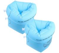WEKAMOS Thickened Double Air Chamber Adult Arm Float Circles, Inflatable Blue Arm Floating Sleeves Pair for Swimming Aid and Water Sports Equipment
