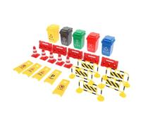 WEKAMOS Traffic Signs with Miniature Cones Barriers Warning Signs Pretend Play Road Safety Educational Model for Preschoolers Bright Colors Portable Traffic Barrier