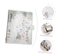 WEKAMOS Transparent PVC Notebook Cover Lightweight Non-Slip Handbook Protector Refillable Loose Leaf Binder Case for Exercise Books and Diaries