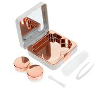 WEKAMOS Travel Contact-Lens Box Contact Case with Mirror Easy to Open Easy to Identify Right and Left Abs and Glass Material Portable for Outdoors and Home Use