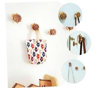 WEKAMOS Turtle Shaped Wooden Coat Hook Wall Hanger Multi Functional Bag Holder Drawer Pull Cute Nordic Style for No Nail Installation Load Bearing Design